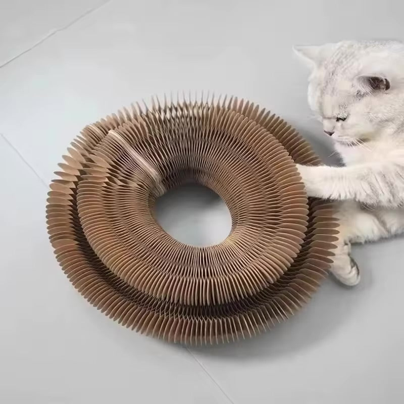 Magic Round Cat Scratching Board with Ball Toy Corrugated Claw Grinding Climbing Frame for Cats