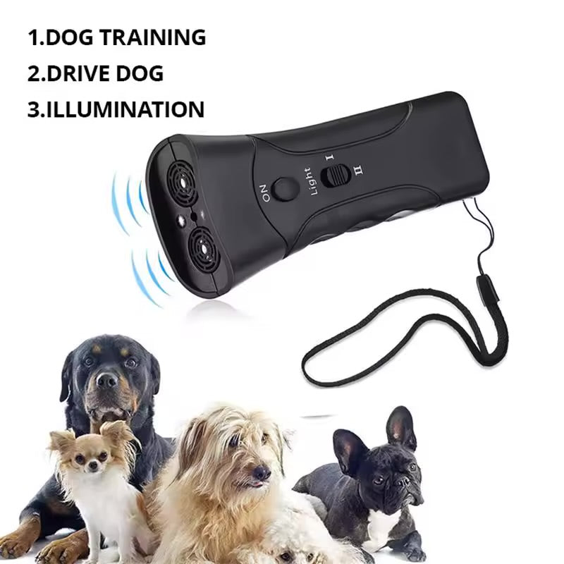 LED Ultrasonic Dog Repeller & Anti Barking Device Laser Training Tool for Dogs