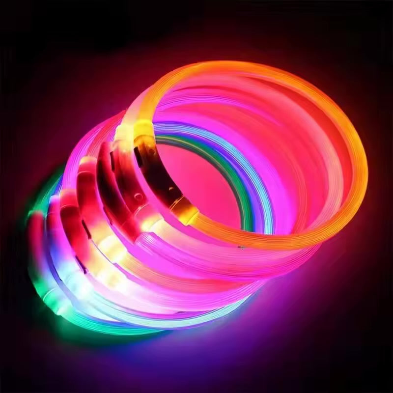 USB Rechargeable LED Dog Collar Night Safety Flashing Glow Collar for Dogs