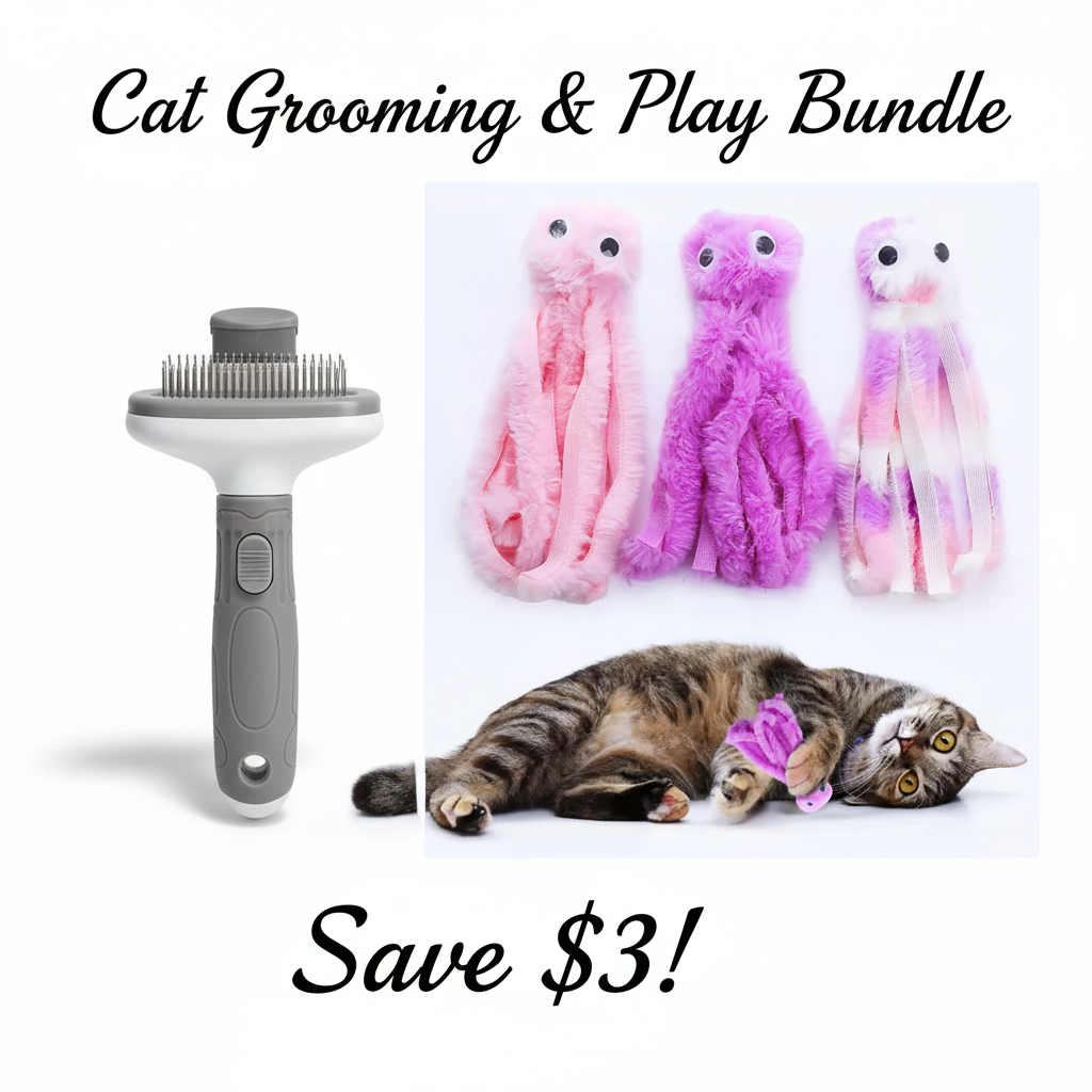 Cat Grooming & Play Bundle - Comb + Interactive Toy